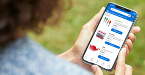 customer shopping on a smartphone using the Walmart mobile app
